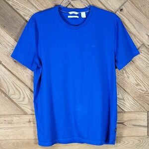 Calvin Klein Liquid Touch T-Shirt Mens Medium Blue Short Sleeve Cotton CK Logo